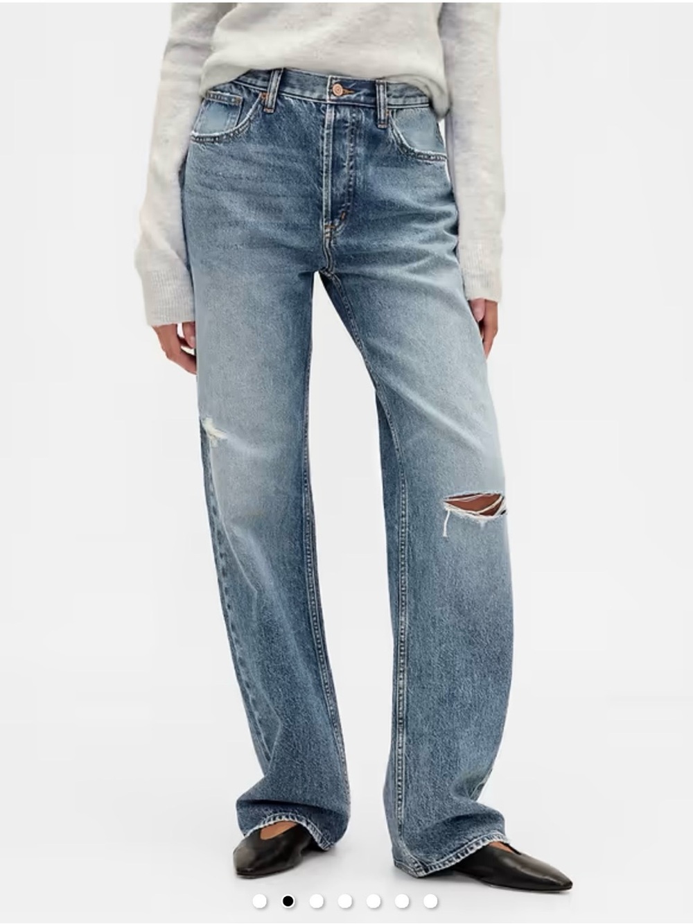 GAP Destructed Relaxed Straight Jeans 33/16R